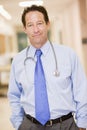 Doctor Standing In A Hospital Corridor Royalty Free Stock Photo