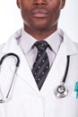 Doctor standing with a sthetoscop on the neck Royalty Free Stock Photo