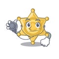 Doctor star badge police isolated in mascot