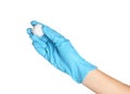 Doctor in sterile glove holding medical cotton ball Royalty Free Stock Photo