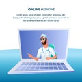 Doctor with Stethoscope Consult Patient Online