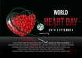 Poster and postcard`s `World Heart Day` campaign in vector design