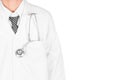 Doctor with a stethoscope in pocket isolated on white background Royalty Free Stock Photo