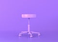 Doctor stool, Medical equipment in flat monochrome purple room, 3d rendering