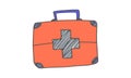 doctor suitcase bright with cross emblem. sketch new vers