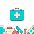 Doctor suitcase filled line icon, simple vector illustration