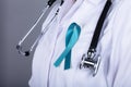 Doctor Supporting Ovarian Cancer Awareness Royalty Free Stock Photo