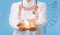 Doctor supports the colon of a person . Royalty Free Stock Photo