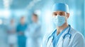 Doctor in Surgical Mask with Medical Team Royalty Free Stock Photo