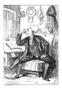 Doctor Syntax Reflecting on his Book Readings, vintage engraving