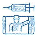 Doctor Syringe doodle icon hand drawn illustration