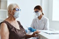 doctor with a syringe makes an injection in the arm health care Royalty Free Stock Photo