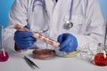 Doctor Takes GMO Meat in Test-Tube - Lab Photo