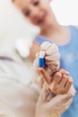 Doctor taking blood test from child Royalty Free Stock Photo