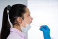 Doctor Taking Mouth Fluid Swab Sample Royalty Free Stock Photo