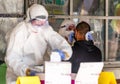 Doctor taking a nasal swab. Testing of Slovak population by Antigen tests for coronavirus COVID-19