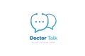 Doctor talk logo design template. Stethoscope isolated on bubble chat symbol