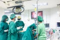 Doctor Team Performing Surgical Operation in Operating Room at  hospital in East Asia, Royalty Free Stock Photo