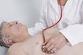 Doctor Testing Patients Heartbeat Using Stethoscope