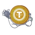 Doctor Tether coin character cartoon