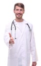 Doctor therapist holding out his hand for a handshake Royalty Free Stock Photo