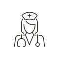 Doctor thin line icon medicine and hospital physician sign