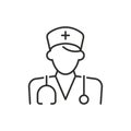 Doctor thin line icon medicine and hospital physician sign