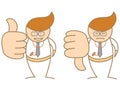 Doctor thumbs up down saying like and dislike