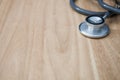 Doctor tool stethoscope on table background