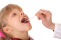 Doctor treat child for throat. Royalty Free Stock Photo
