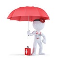 Doctor with umbrella. Health protection concept. . Contains clipping path