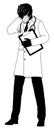 Doctor Upset Man Medical Silhouette Person Royalty Free Stock Photo