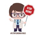 Doctor urging people to stay home Royalty Free Stock Photo