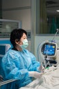 Doctor medical care patient on bed in hospital