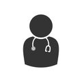 Doctor user icon, healthcare professional avatar, medical aid pictogram isolated