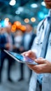 Doctor using a digital tablet during a professional medical meeting Royalty Free Stock Photo