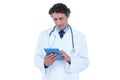 Doctor using his digital tablet Royalty Free Stock Photo