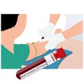 Doctor using a needle to draw blood from an investigator To check the body analysis hospital for Novel Coronavirus