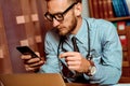 Doctor using smartphone Royalty Free Stock Photo