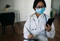 Doctor Using Smartphone To Prepare An Online Prescription