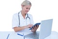 A doctor using tablet in the office Royalty Free Stock Photo