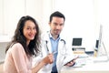 Doctor using tablet to inform patient Royalty Free Stock Photo