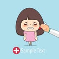 Doctor vaccinating Cute girl. Cartoon character Patient Design. Vector illustration