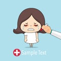 Doctor vaccinating Cute girl. Cartoon character Patient Design. Vector illustration