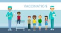 Doctor Vaccination Of Children Illness Prevention Immunization Medical Health Care Hospital Service Medicine Banner