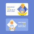 Doctor vector business card doctoral woman character professional medical worker nurse girl physician in clinic