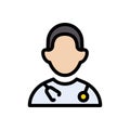 Doctor vector color line icon Royalty Free Stock Photo