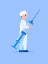 Doctor vector isolated for web, app. Therapist, surgeon, scientist are shown in cartoon style. Nurse is helping. Medical stuff