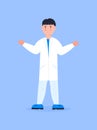 Doctor vector isolated for web, app. Therapist, surgeon, scientist are shown in cartoon style. Nurse is helping. Medical stuff