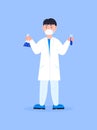 Doctor vector isolated for web, app. Therapist, surgeon, scientist are shown in cartoon style. Nurse is helping. Medical stuff